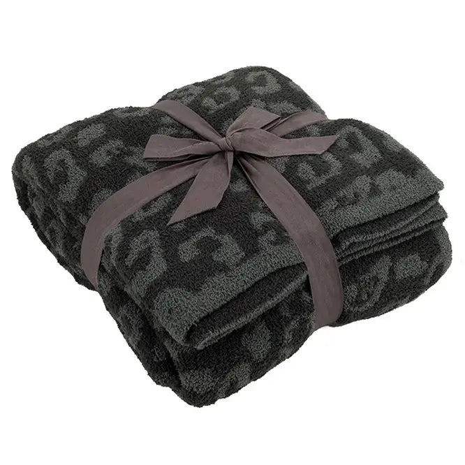 Leopard Knit Plush Blanket