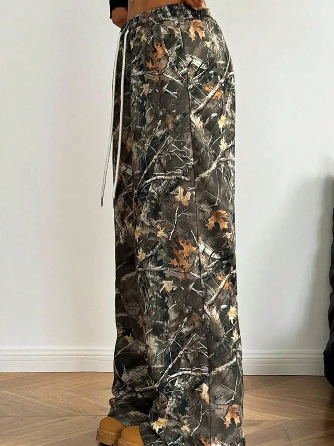 Camouflage Wide Leg Sweatpants