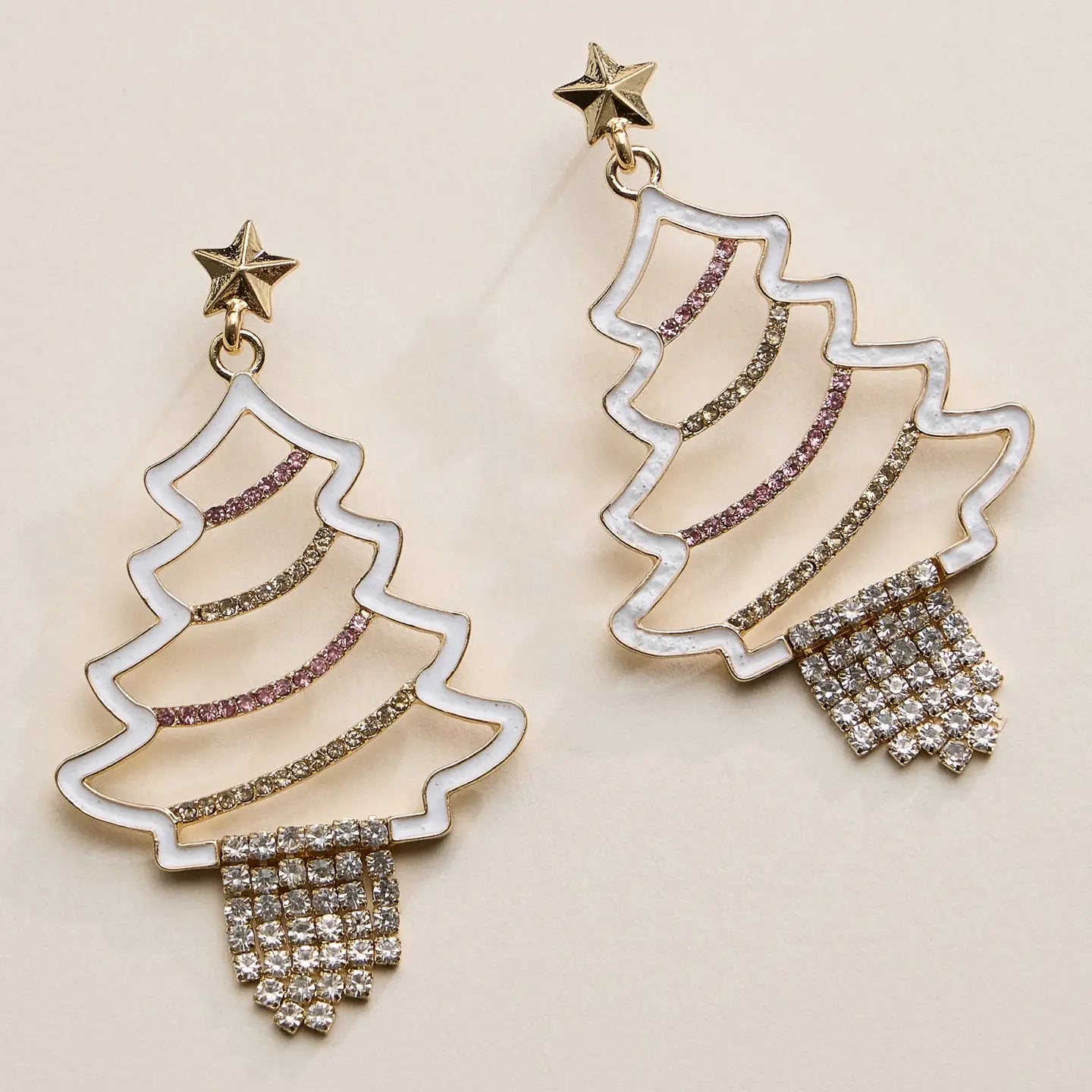 Crystal Christmas Tree Drop Earrings