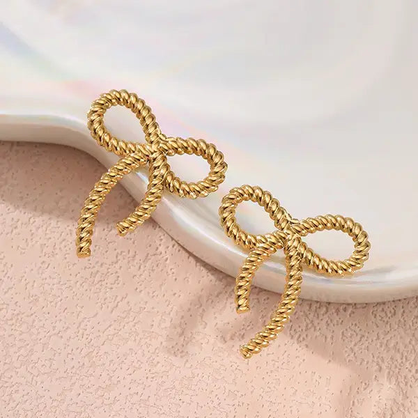 18K Bow Stud Earrings