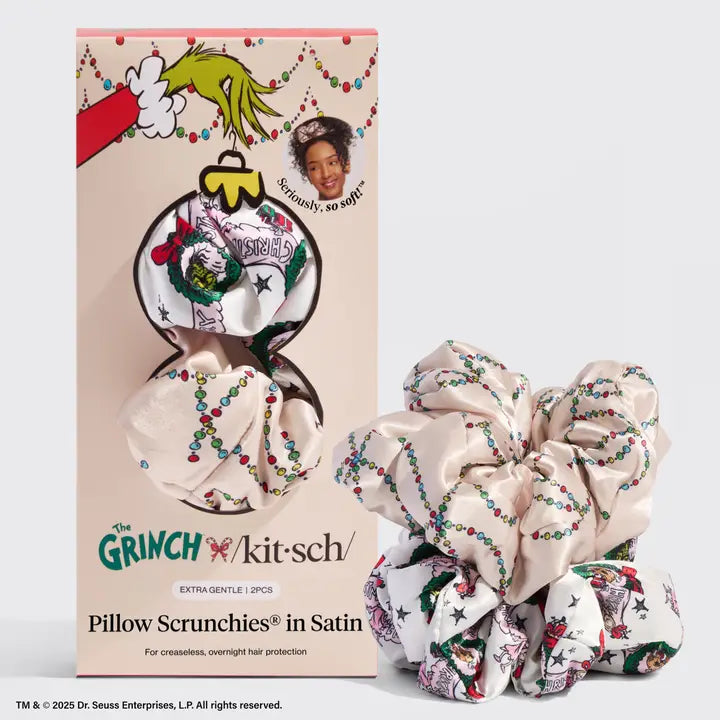 The Grinch X Kitsch Satin Pillowscrunchies
