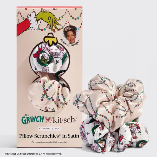 The Grinch X Kitsch Satin Pillowscrunchies