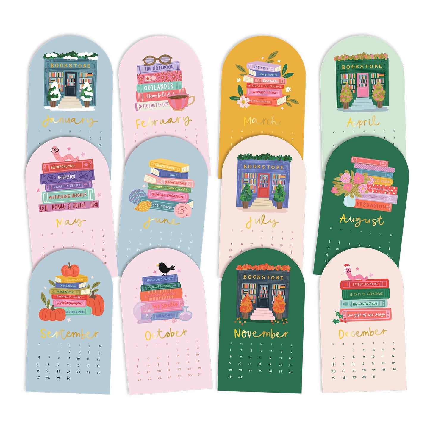 Book Lovers 2026 Mini Desk Calendar