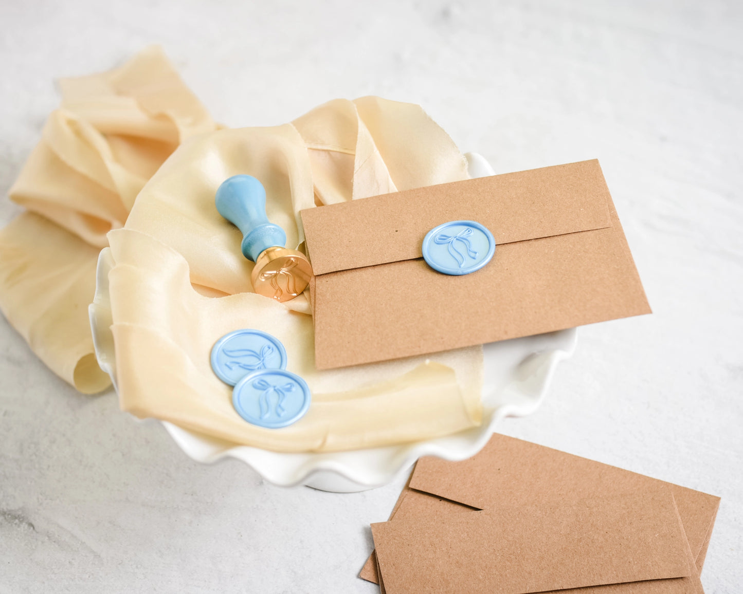Wax Seal & Stamp Kit (Blue Ribbon)
