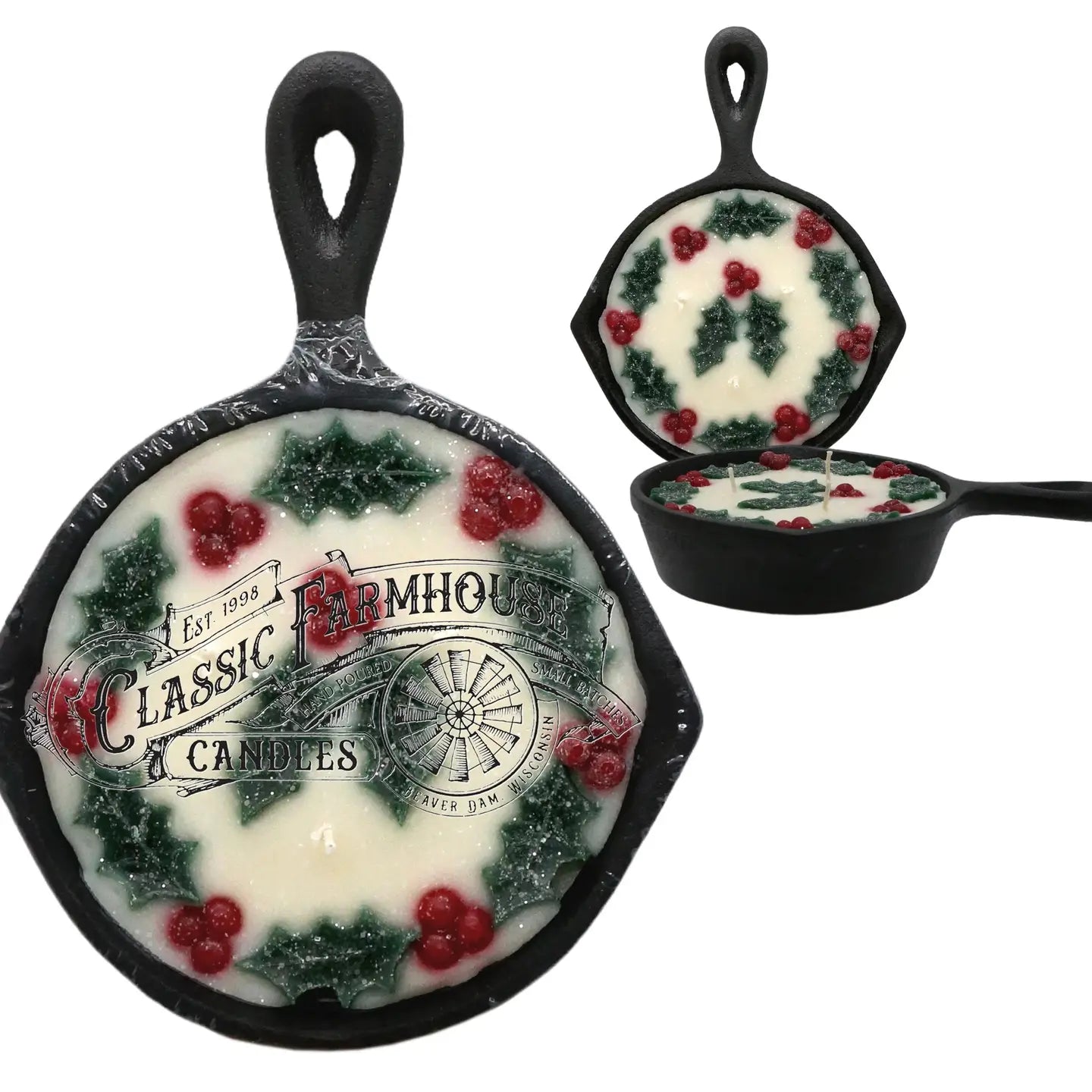 HollyBerry 8oz Cast Iron Candle