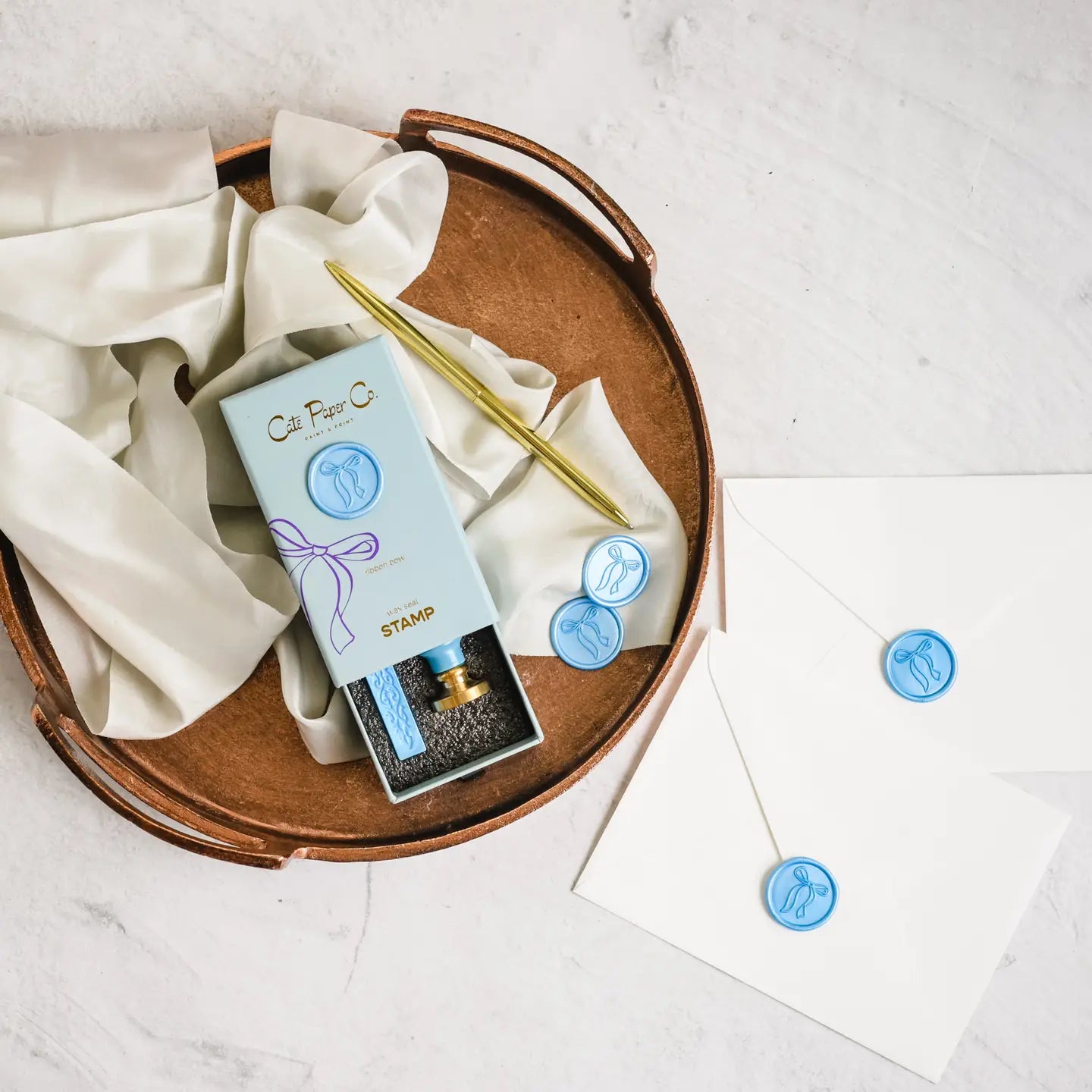 Wax Seal & Stamp Kit (Blue Ribbon)