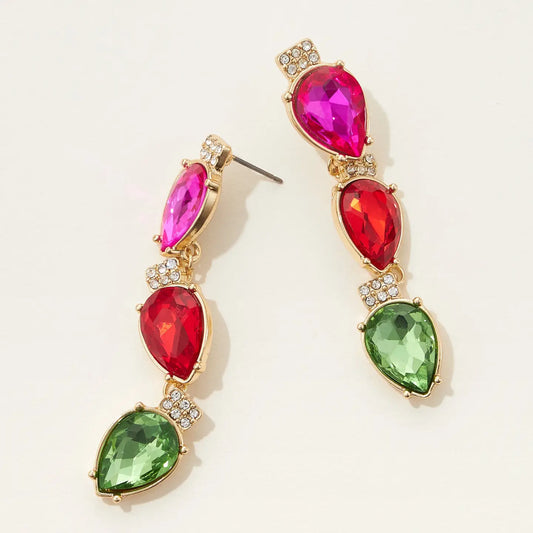 Christmas Light Bulb Drop Earrings